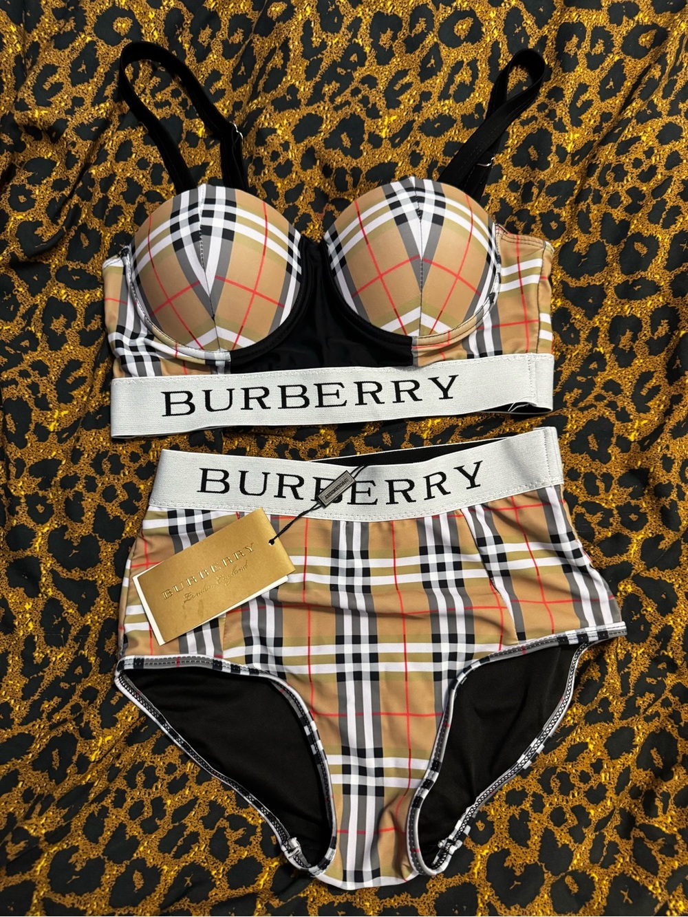 Burberry Check High-Waist Bikini Set